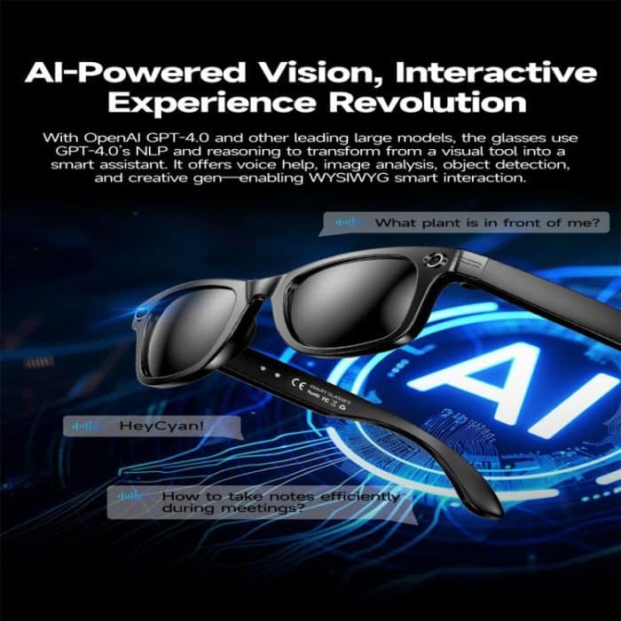 W610 Smart Glasses, Support AI Photo Recognition / AI Smart Translation / Bluetooth Call – Bild 2