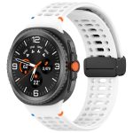 Magnetic Black Buckle Breathable Stitched Silicone Watch Band, For Samsung Galaxy Watch8 / Watch8 Classic