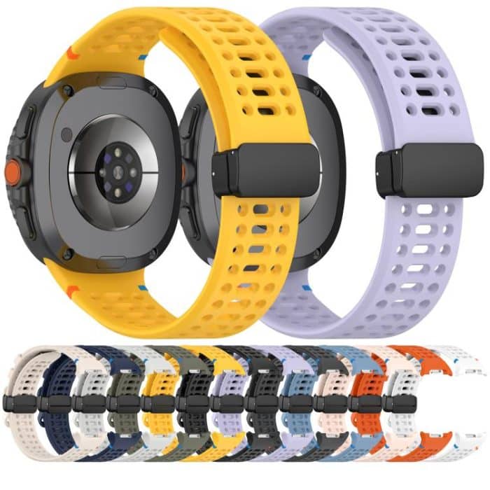 Magnetic Black Buckle Breathable Stitched Silicone Watch Band, For Samsung Galaxy Watch8 / Watch8 Classic – Bild 3