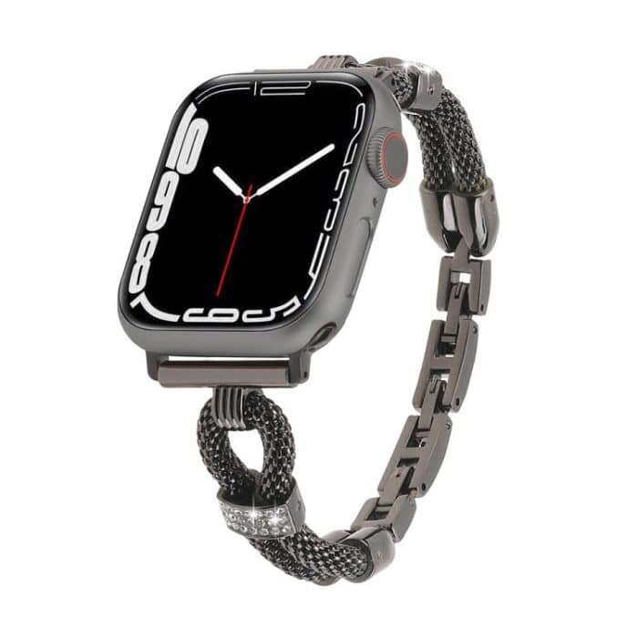 Copper Chain Diamonds Metal Watch Band, For Apple Watch 46mm / 49mm / 45mm / 44mm, For Apple Watch 42mm / 41mm / 40mm / 38mm – Bild 3