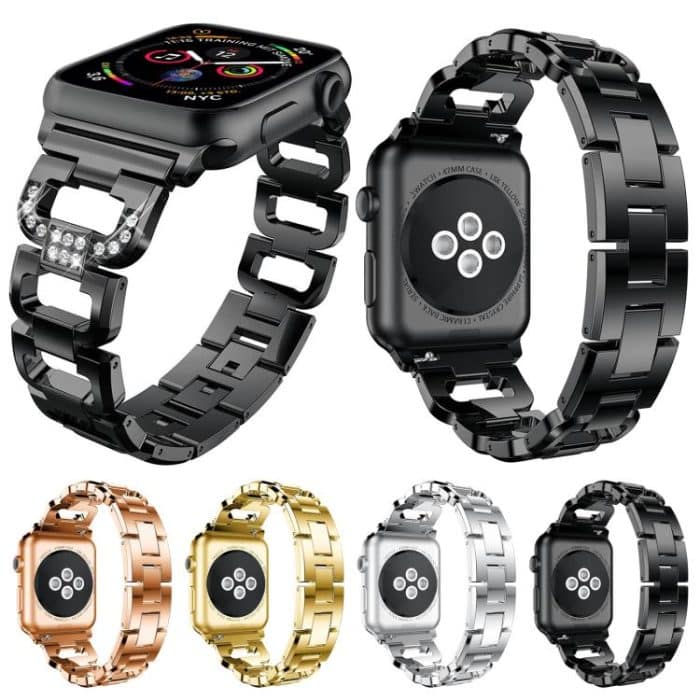 Square Diamond Zinc Alloy Watch Band, For Apple Watch 46mm / 49mm / 45mm / 44mm, For Apple Watch 42mm / 41mm / 40mm / 38mm – Bild 2