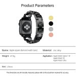 Square Diamond Zinc Alloy Watch Band, For Apple Watch 46mm / 49mm / 45mm / 44mm, For Apple Watch 42mm / 41mm / 40mm / 38mm – Bild 5