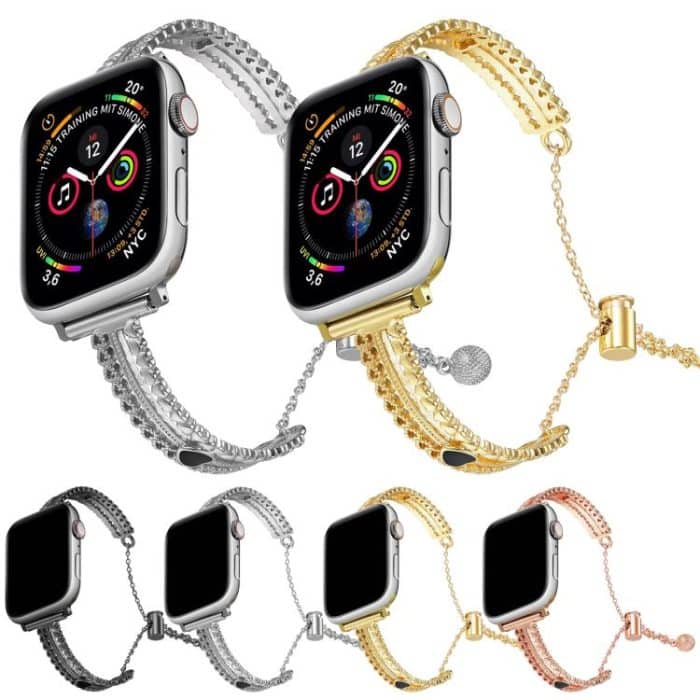 White Stone Love Bracelet Zinc Alloy Watch Band, For Apple Watch 46mm / 49mm / 45mm / 44mm, For Apple Watch 42mm / 41mm / 40mm / 38mm – Bild 2