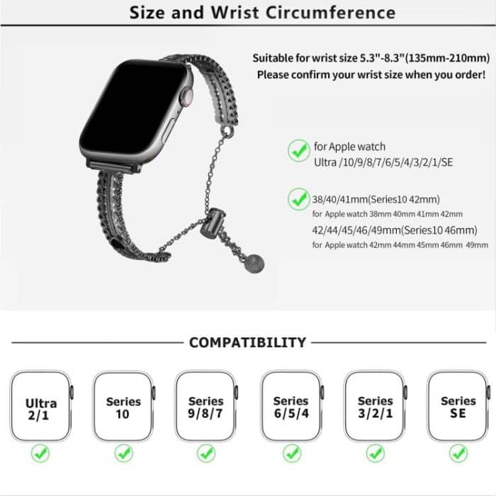 White Stone Love Bracelet Zinc Alloy Watch Band, For Apple Watch 46mm / 49mm / 45mm / 44mm, For Apple Watch 42mm / 41mm / 40mm / 38mm – Bild 5