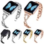 Crossed Diamond Zinc Alloy Watch Band, For Apple Watch 46mm / 49mm / 45mm / 44mm, For Apple Watch 42mm / 41mm / 40mm / 38mm – Bild 2