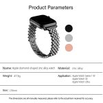 Rhombic Diamond Zinc Alloy Watch Band, For Apple Watch 46mm / 49mm / 45mm / 44mm, For Apple Watch 42mm / 41mm / 40mm / 38mm – Bild 3