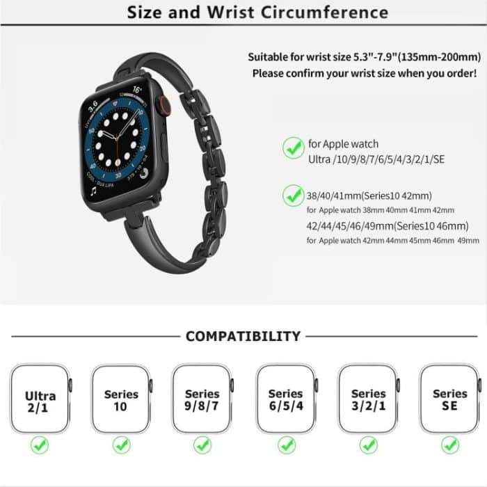Metal Bracelets Zinc Alloy Watch Band, For Apple Watch 46mm / 49mm / 45mm / 44mm, For Apple Watch 42mm / 41mm / 40mm / 38mm – Bild 4