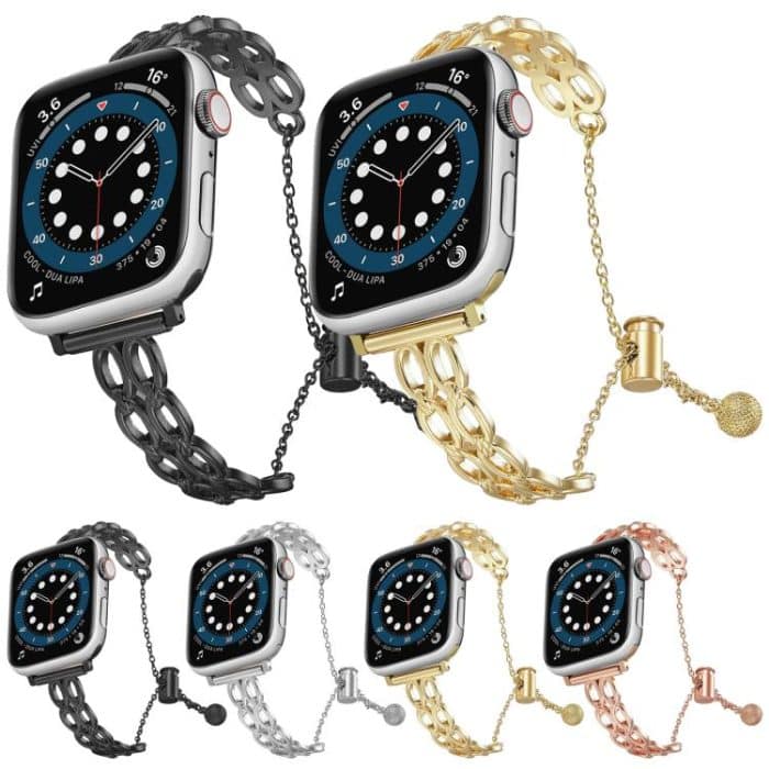 Double Ring Chain Zinc Alloy Watch Band, For Apple Watch 46mm / 49mm / 45mm / 44mm, For Apple Watch 42mm / 41mm / 40mm / 38mm – Bild 2