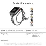 Double Circle Beaded Chain Zinc Alloy Watch Band, For Apple Watch 46mm / 49mm / 45mm / 44mm, For Apple Watch 42mm / 41mm / 40mm / 38mm – Bild 3