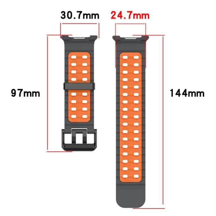 Marine Dual Buckle Two Color Silicone Watch Band, For Samsung Galaxy Watch8 / Watch8 Classic – Bild 4