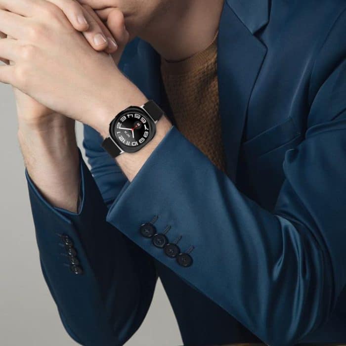 Silver Buckle Nappa Genuine Leather Watch Band, For Samsung Galaxy Watch Ultra 47mm / Ultra 2025 – Bild 5