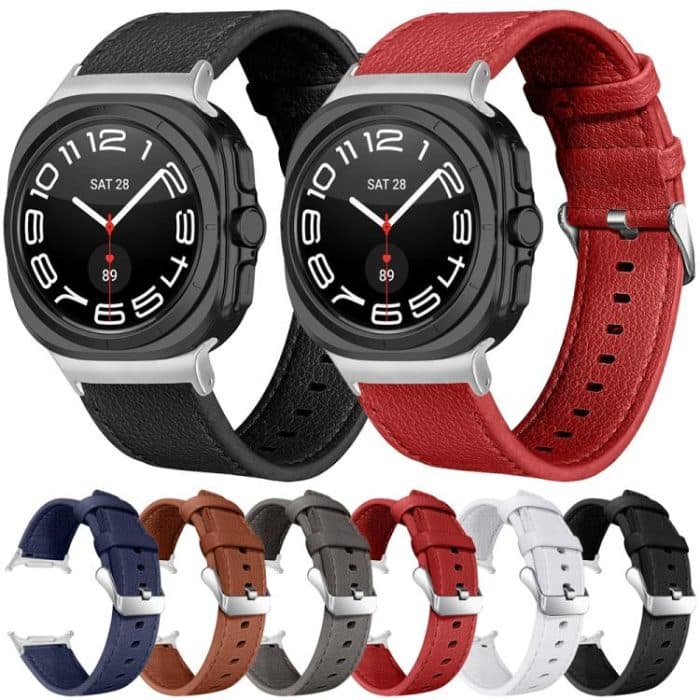 Dual Sides Lychee Genuine Leather Watch Band, For Samsung Galaxy Watch Ultra 47mm / Ultra 2025 – Bild 2