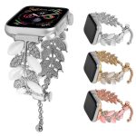 Leaf Shaped Diamond Studded Bracelet Alloy Watch Band, For Apple Watch 46mm / 49mm / 45mm / 44mm, For Apple Watch 42mm / 41mm / 40mm / 38mm – Bild 2