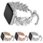 Leaf Shaped Diamond Studded Bracelet Alloy Watch Band, For Apple Watch 46mm / 49mm / 45mm / 44mm, For Apple Watch 42mm / 41mm / 40mm / 38mm – Bild 3