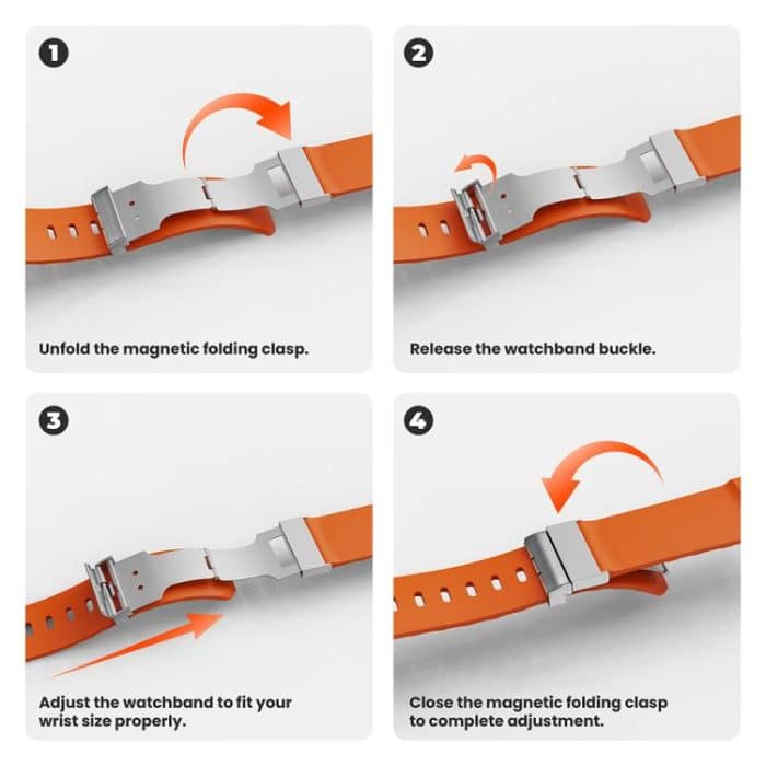 Magnetic Clasp Silicone Watch Band, For Apple Watch 46mm / 49mm / 45mm / 44mm – Bild 4