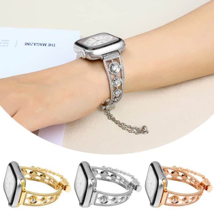 Platinum Star Zirconium Metal Watch Band, For Apple Watch 46mm / 49mm / 45mm / 44mm, For Apple Watch 42mm / 41mm / 40mm / 38mm – Bild 6