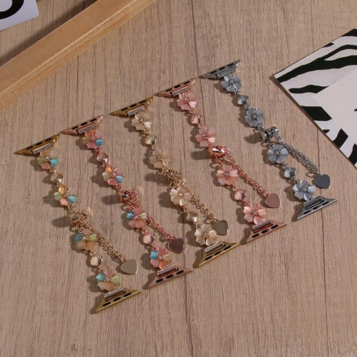 Four Leaf Clover Chain Alloy Watch Band, For Apple Watch 46mm / 49mm / 45mm / 44mm, For Apple Watch 42mm / 41mm / 40mm / 38mm – Bild 7