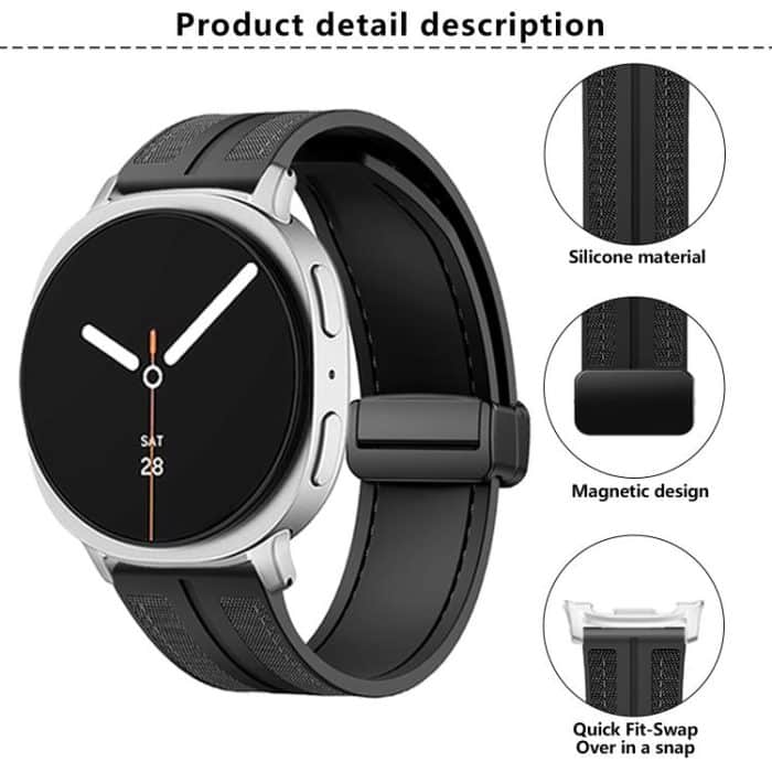 Fold Magnetic Buckle Hybrid Nylon Silicone Watch Band, For Samsung Galaxy Watch8 / Watch8 Classic – Bild 4