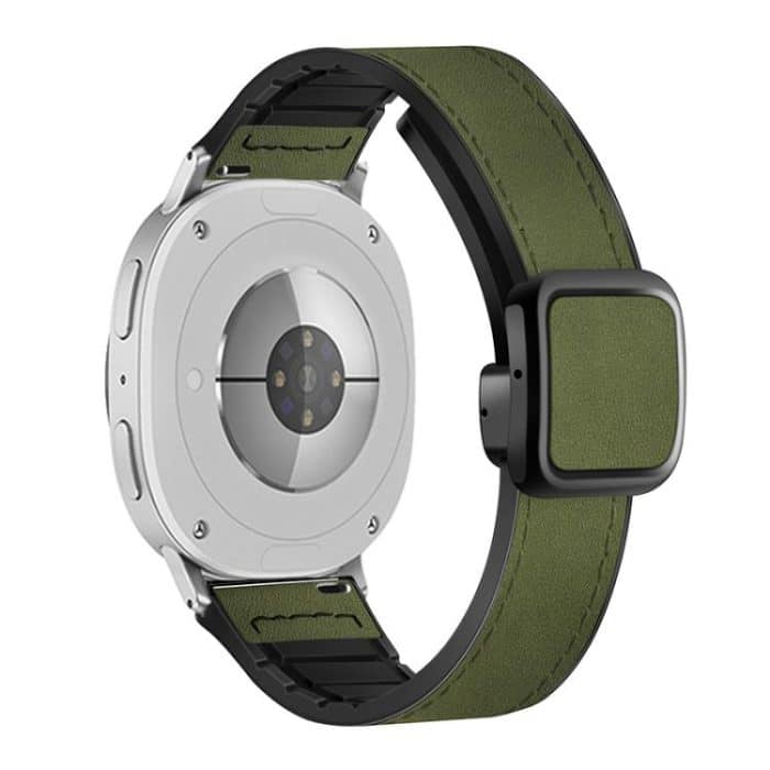 SYA002996101A.jpg Square Magnetic Buckle Leather Skin Silicone Watch Band, For Samsung Galaxy Watch8 / Watch8 Classic – Bild 1