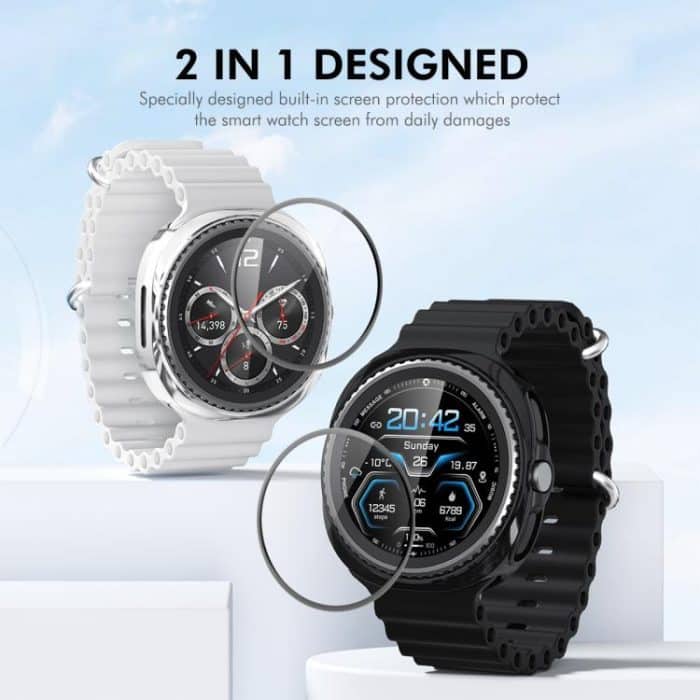 ENKAY Hat-Prince 2 in 1 Electroplated Soft TPU Cover with Full Coverage PMMA Soft Film, For Samsung Galaxy Watch8 Classic 46mm – Bild 4