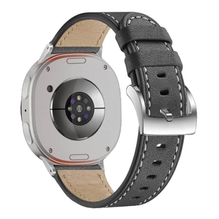 SYA002997801A.jpg Round Tail Square Buckle Leather Watch Band, For Samsung Galaxy Watch8 / Watch8 Classic – Bild 1