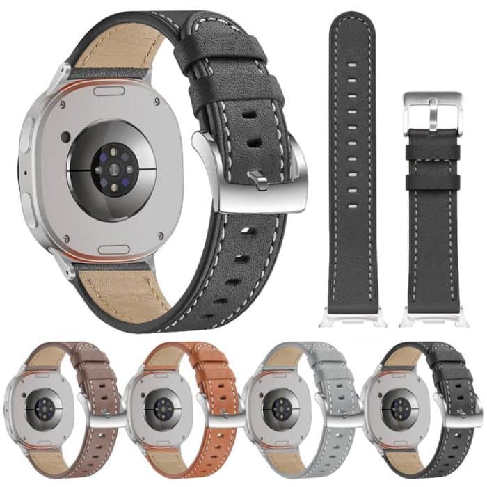 Round Tail Square Buckle Leather Watch Band, For Samsung Galaxy Watch8 / Watch8 Classic – Bild 2