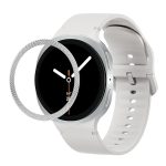 Rhombic Texture Bezel and Solid Color Stitched Silicone Watch Band, For Samsung Galaxy Watch8 44mm, For Samsung Galaxy Watch8 40mm