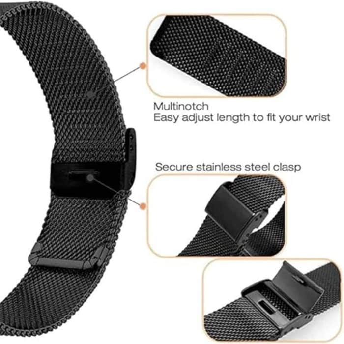 Double Buckle Milanese Stainless Steel Watch Band, For Garmin Venu X1 – Bild 4