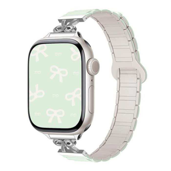 SYA003004901A.jpg Bow Small Waist Magnetic Silicone Watch Band, For Apple Watch 46mm / 49mm / 45mm / 44mm, For Apple Watch 42mm / 41mm / 40mm / 38mm – Bild 1