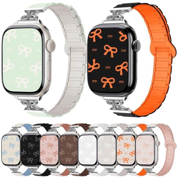 Bow Small Waist Magnetic Silicone Watch Band, For Apple Watch 46mm / 49mm / 45mm / 44mm, For Apple Watch 42mm / 41mm / 40mm / 38mm – Bild 2