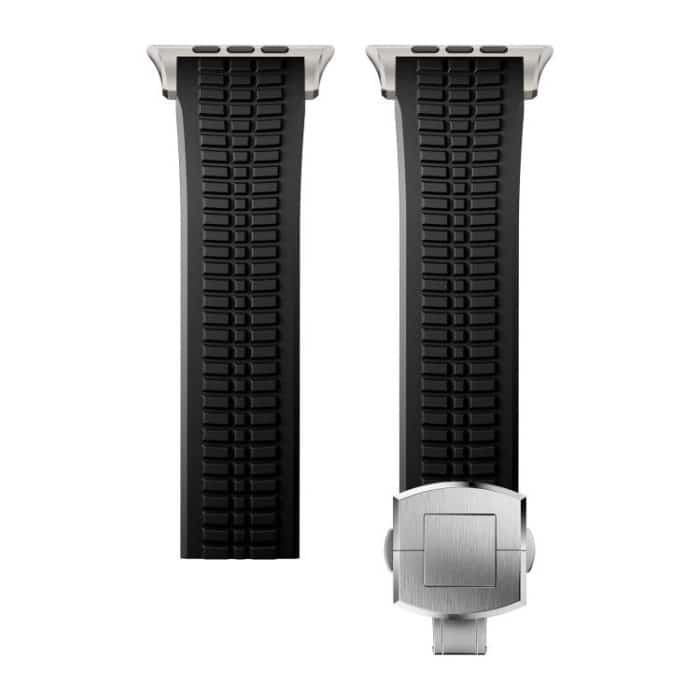 Knurled Texture Folding Buckle Silicone Watch Band, For Apple Watch 46mm / 49mm / 45mm / 44mm – Bild 10