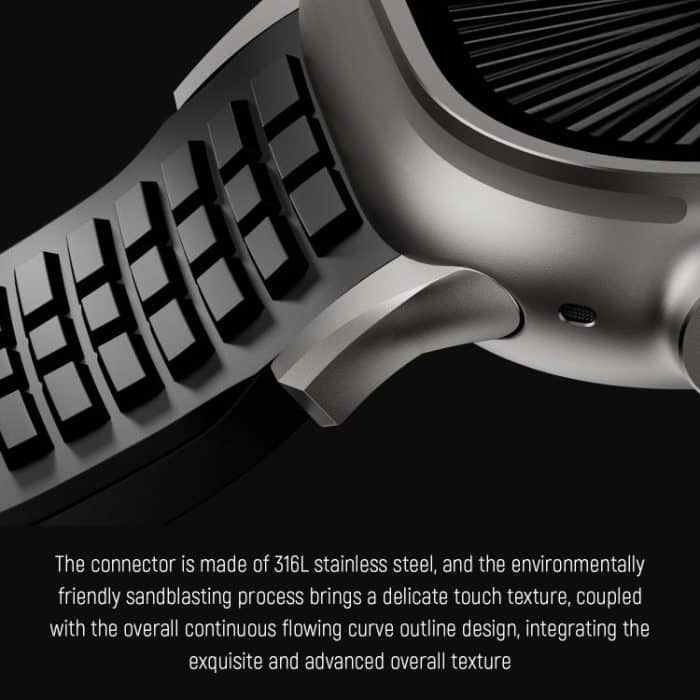 Knurled Texture Folding Buckle Silicone Watch Band, For Apple Watch 46mm / 49mm / 45mm / 44mm – Bild 5