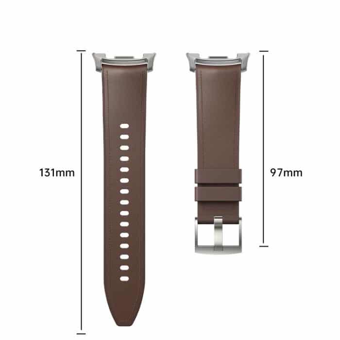 Metal Head Leather Skin Silicone Watch Band, For Samsung Galaxy Watch8 / Watch8 Classic – Bild 4