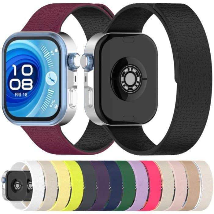 Lychee Texture Soft Magnetic Silicone Watch Band, For Huawei Watch Fit4 / Fit4 Pro / Fit3 – Bild 2