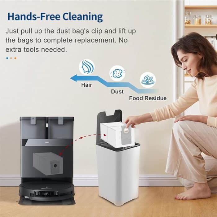 JUNSUNMAY 6 Stück Kehrroboter-Staubbeutel aus Vliesstoffen für Ecovacs Deebot T50 Pro / T50 Max / T50 Omni – Bild 7