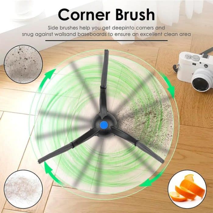 JUNSUNMAY 6 Stück Kehrbürste, dreieckig, Seitenbürste für Ecovacs Deebot T50 Pro/T50 Max/T50 Omni – Bild 5