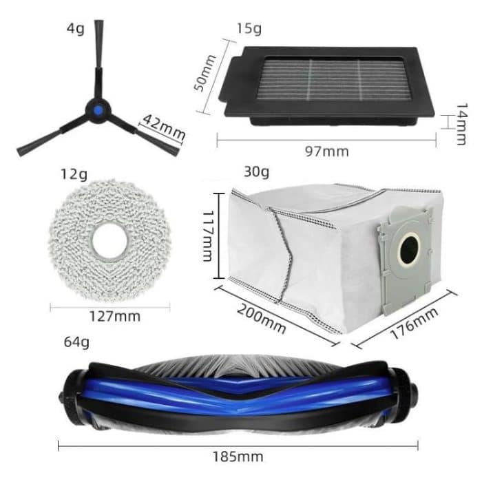 JUNSUNMAY 16-teiliges Kehrmaschinen-Ersatzteilset für Ecovacs Deebot T50 Pro / T50 Max / T50 Omni – Bild 2