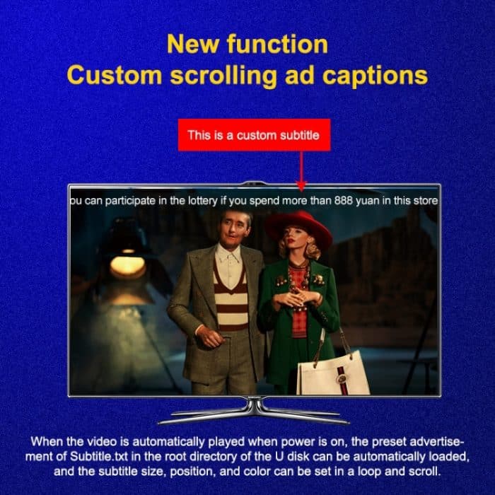 JEDX 4K HD Player Einzelne AD-Maschine Einschalten Automatische Loop-Wiedergabe Video PPT Horizontaler und vertikaler Bildschirm U-Disk SD-Wiedergabe, US, EU, UK – Bild 7