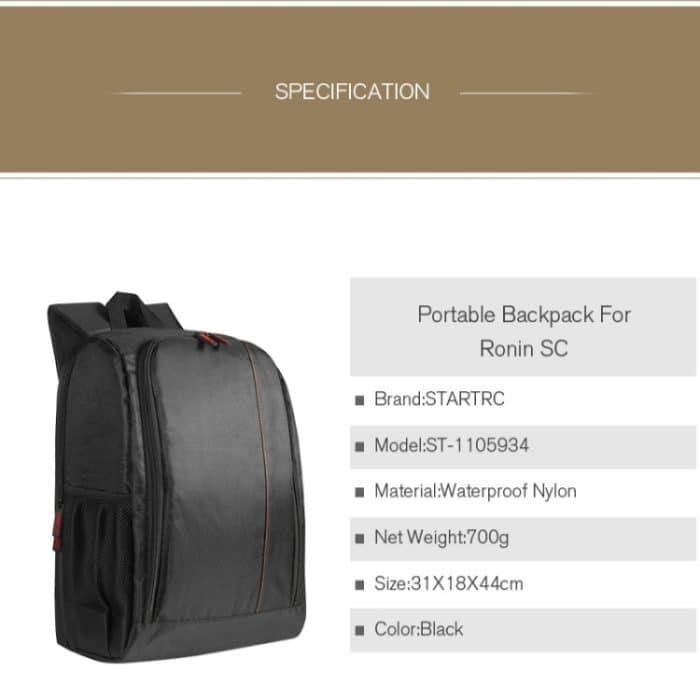 Startrc Outdoor-Reise-tragbarer wasserdichter Nylon-Rucksack für DJI RONIN-SC / MAVIC 2 DRONE – Bild 9