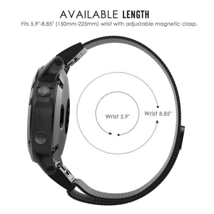 Für Garmin Fenix 5 Milan Metall-Edelstahl-Metallarmband, 20MM, 22MM, 26MM – Bild 4