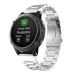 Für Garmin Fenix 5 Drei-Perlen-Edelstahl-Metallarmband (Silber), 20MM, 22MM, 26MM