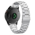 Für Garmin Fenix 5 Drei-Perlen-Edelstahl-Metallarmband (Silber), 20MM, 22MM, 26MM – Bild 2