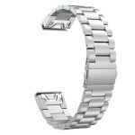 Für Garmin Fenix 5 Drei-Perlen-Edelstahl-Metallarmband (Silber), 20MM, 22MM, 26MM – Bild 3