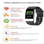 T1 1,14-Zoll-Farbbildschirm-Smartwatch, IP67 wasserdicht, unterstützt Anruferinnerung/Herzfrequenzüberwachung/Sitzungserinnerung/Schlafüberwachung/EKG-Überwachung – Bild 5