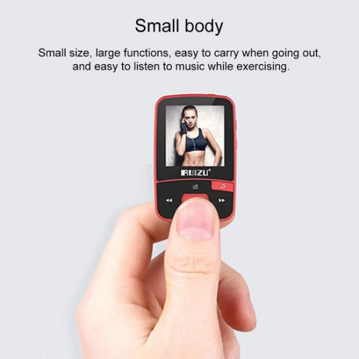 Neuankömmling Original RUIZU X50 Sport Bluetooth MP3-Player 8 GB Clip Mini mit Bildschirmunterstützung FM, Aufnahme, E-Book, Uhr, Schrittzähler – Bild 5