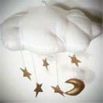 Baby-Kinderzimmer-Decken-Mobile-Party-Dekoration, Wolken, Mond, Sterne, hängende Dekorationen, Kinderzimmer-Dekoration für Baby-Bettwäsche – Bild 4