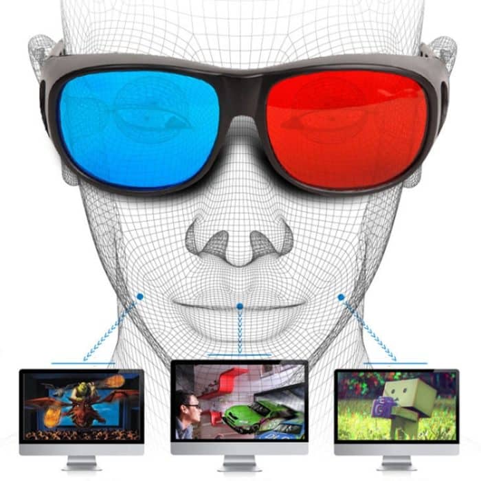Rot Blau 3D Brille Anaglyphen gerahmte 3D Vision Brille für Spiel Stereo Movie Dimensional Brille Kunststoffbrille – Bild 5