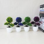 Desktop-Simulation Pflanze Mini Gras Ball Bonsai dekoriert Kunststoff Blume Kirschblüte Schneeball künstliche Blumen – Bild 6