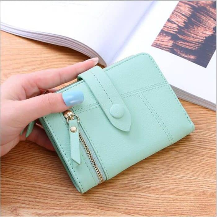 Zweifach faltbare Damen-Geldbörse, multifunktionale Clutch-Tasche, kleine Geldbörse, Two-folding Green, Two-folding Dark Blue, Two-folding Black, Two-folding Sky Blue – Bild 2