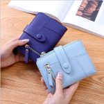 Zweifach faltbare Damen-Geldbörse, multifunktionale Clutch-Tasche, kleine Geldbörse, Two-folding Green, Two-folding Dark Blue, Two-folding Black, Two-folding Sky Blue – Bild 3